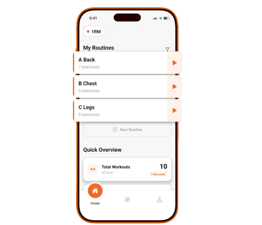 1RM.fit app screen